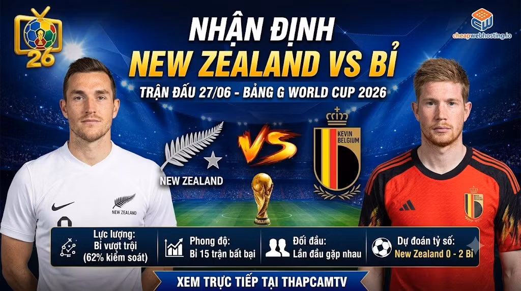 Nhận Định New Zealand vs Bỉ (10h00, 27/6) World Cup 2026 | Khác Biệt Đẳng Cấp
